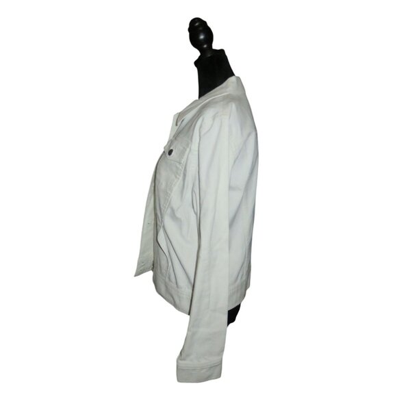 IZOD White Cotton & Spandex Button Up Jacket size Medium - Picture 3 of 7